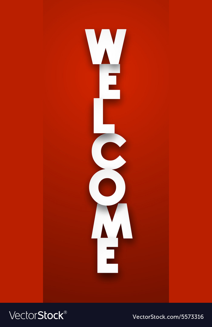 Paper welcome sign Royalty Free Vector Image - VectorStock