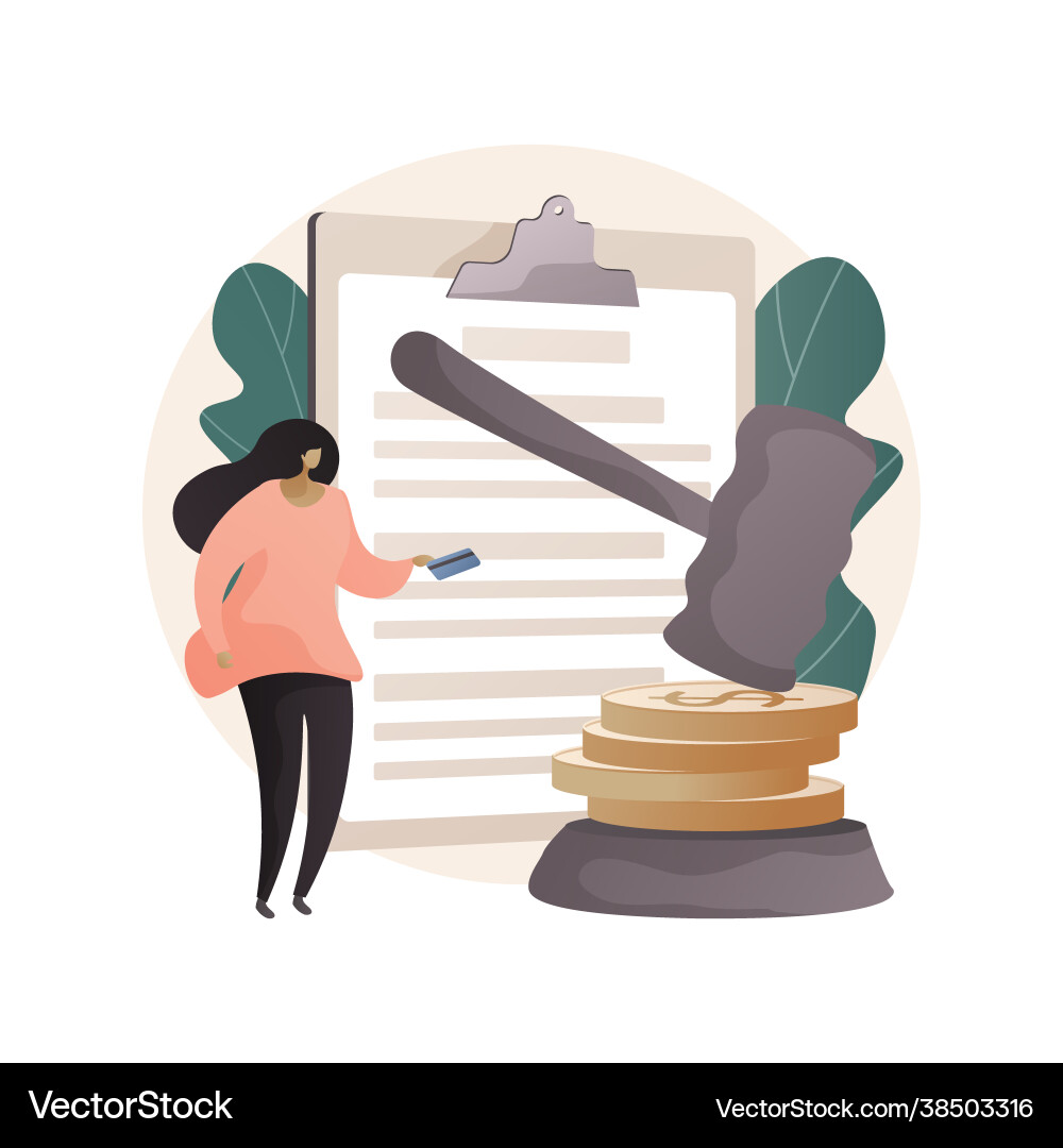 Pay penalties abstract concept Royalty Free Vector Image