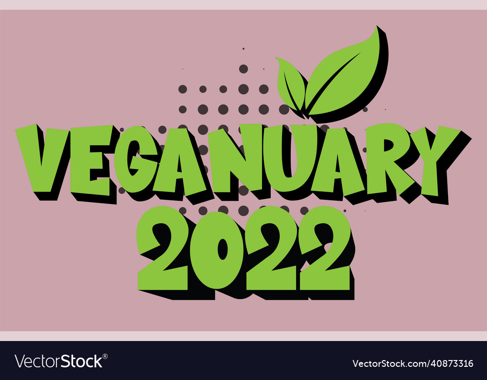 Veganuary 2022 drawing on a light coloured