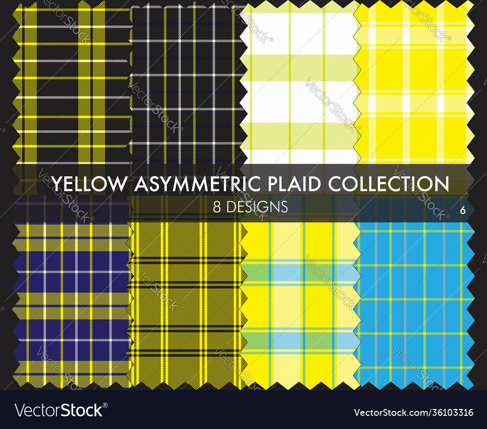 Yellow asymmetric plaid seamless pattern Vector Image