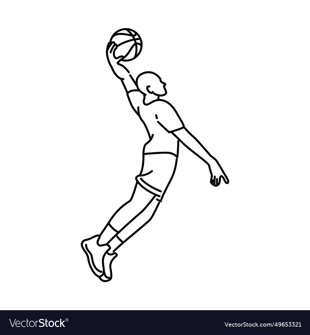 Basketball player pose character 4 Royalty Free Vector Image