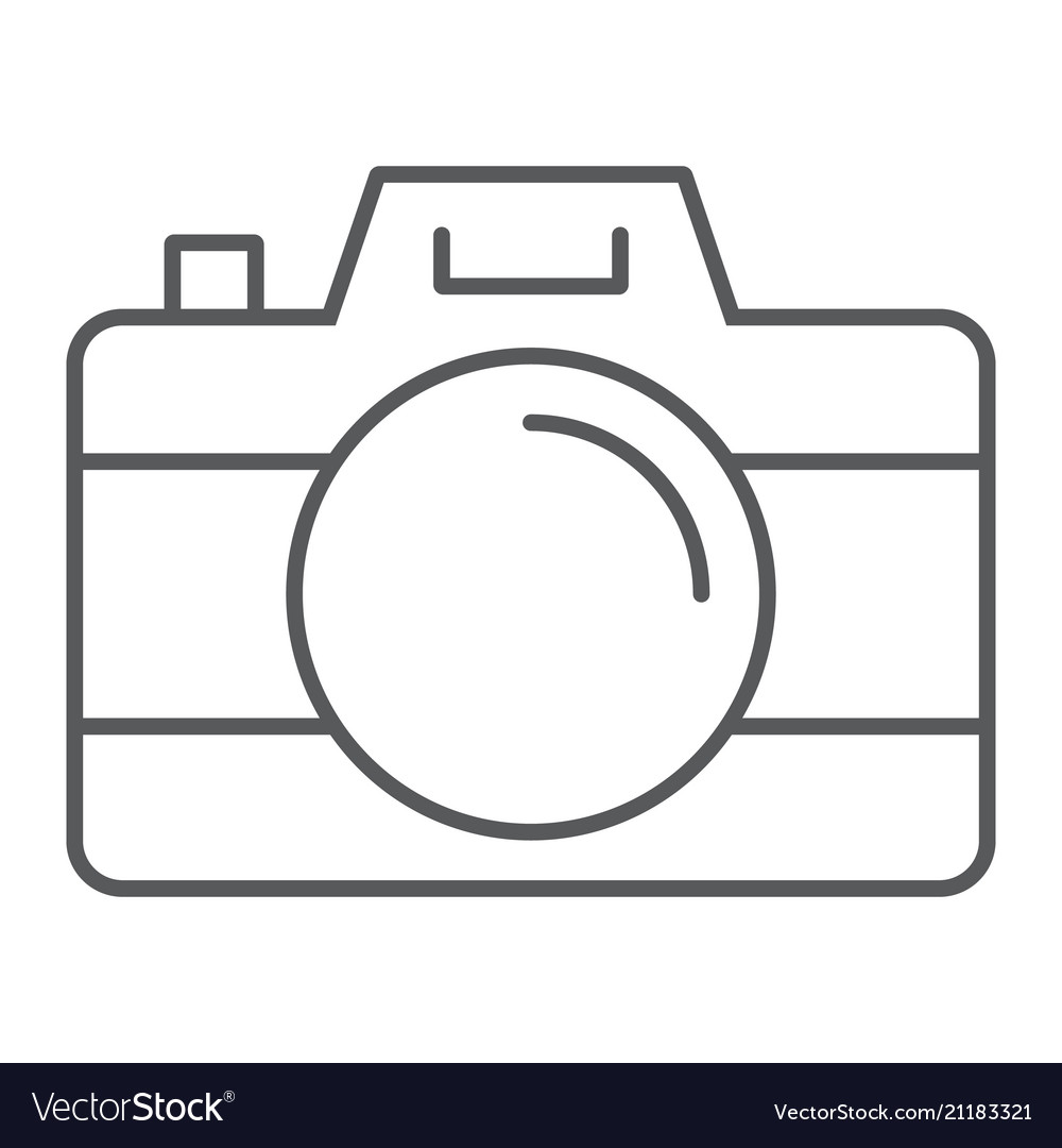 Camera thin line icon travel and tourism photo Vector Image