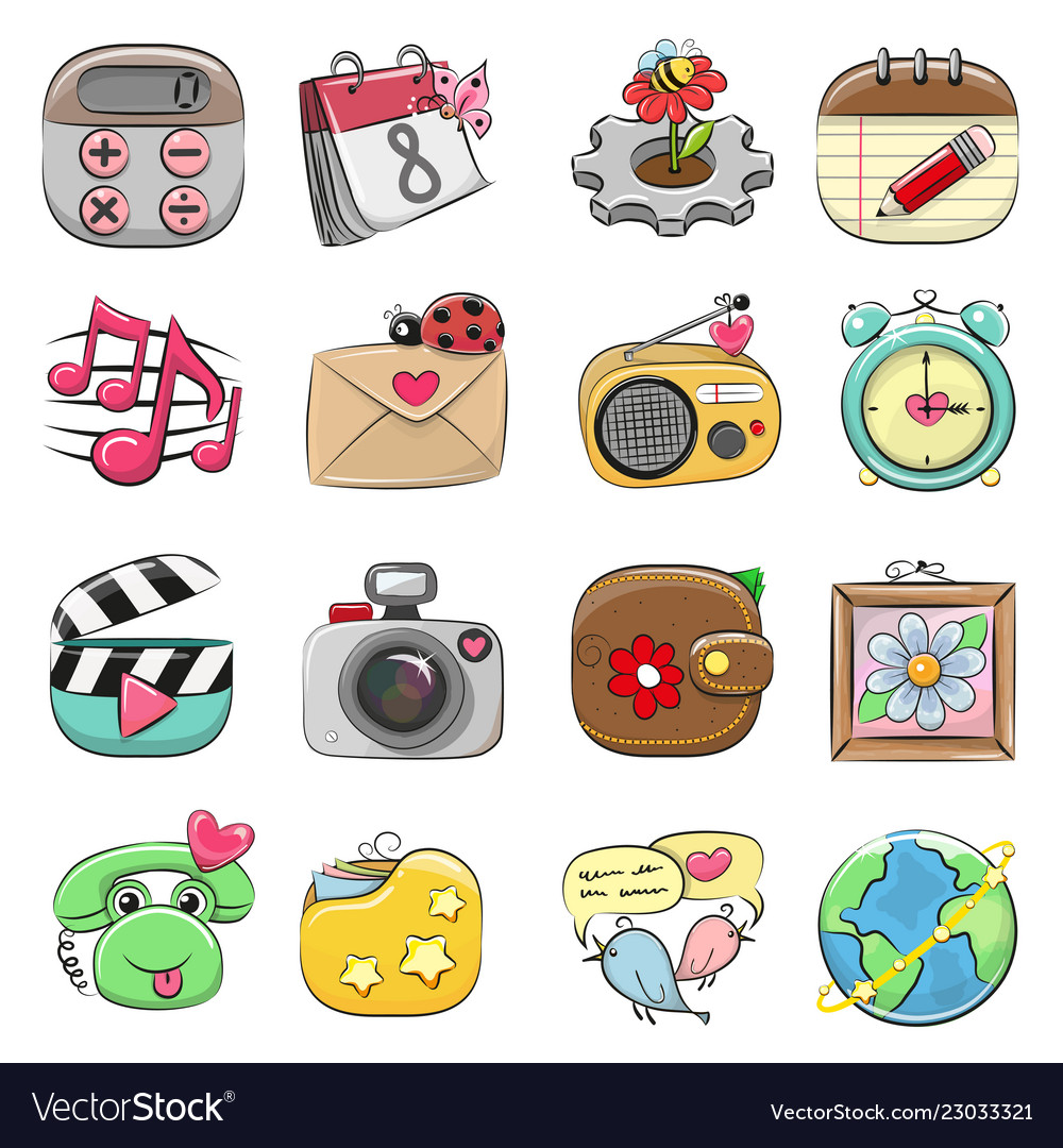 Cute icon set for web and mobile app Royalty Free Vector