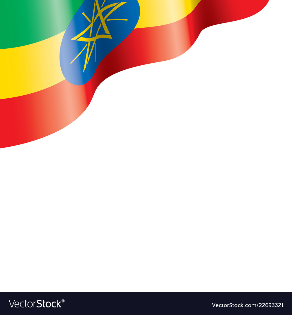 Ethiopia flag on a white Royalty Free Vector Image