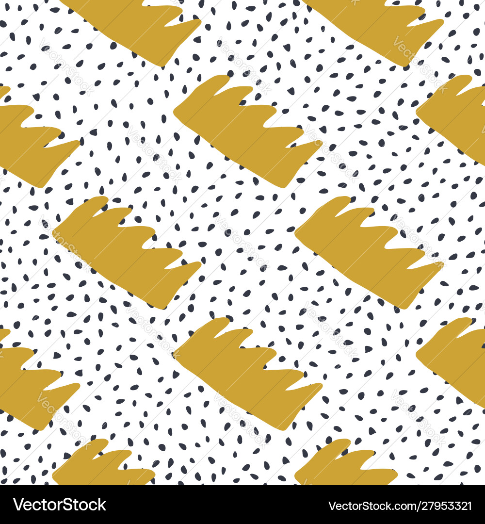 Golden crowns seamless pattern doodle crown Vector Image