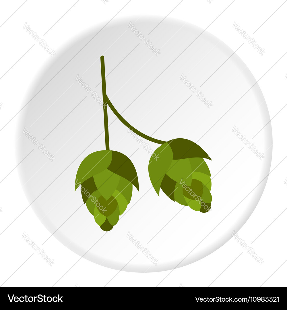 Hops icon flat style Royalty Free Vector Image