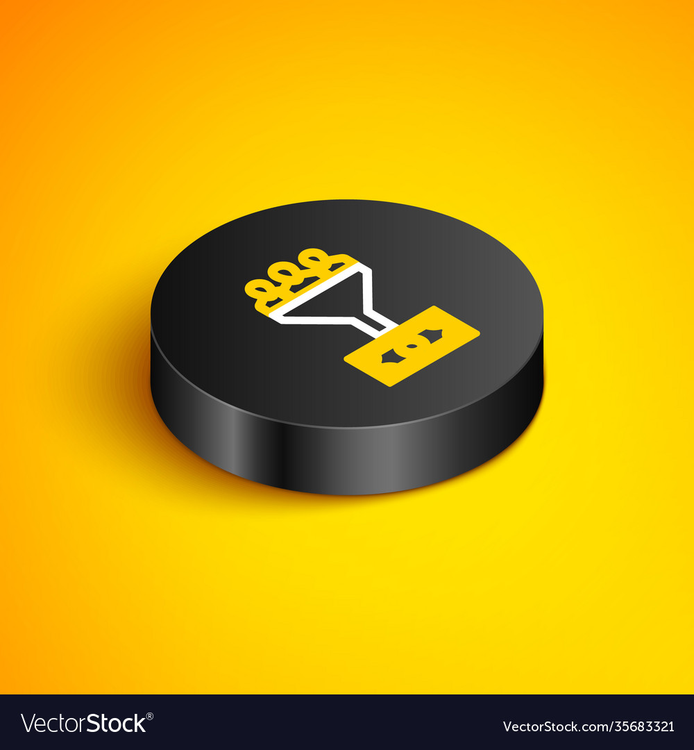 Isometric line lead management icon isolated