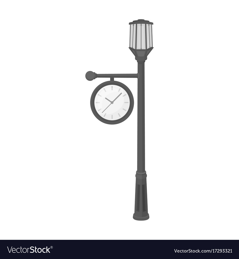 Lamppost With A Clocklamppost Single Icon In Vector Image