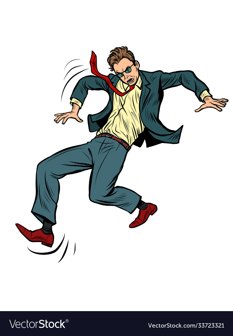 Man falls slippery businessman Royalty Free Vector Image