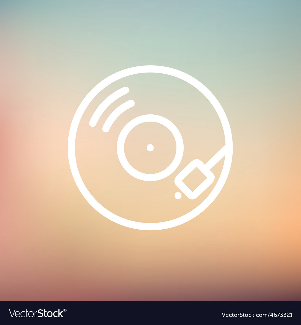 Phonograph turntable thin line icon