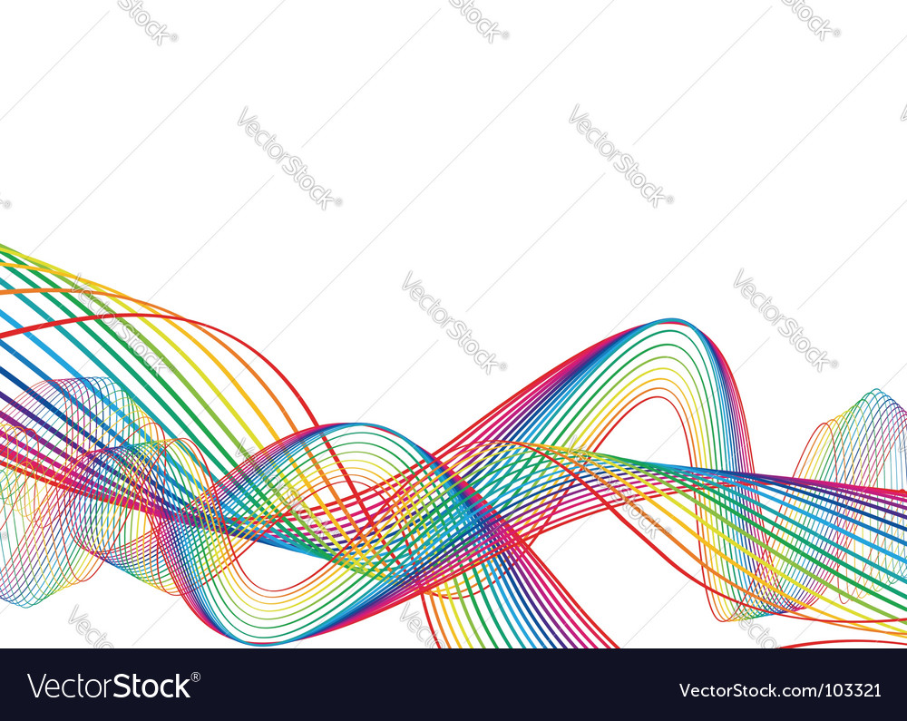 Rainbow wave line background Royalty Free Vector Image