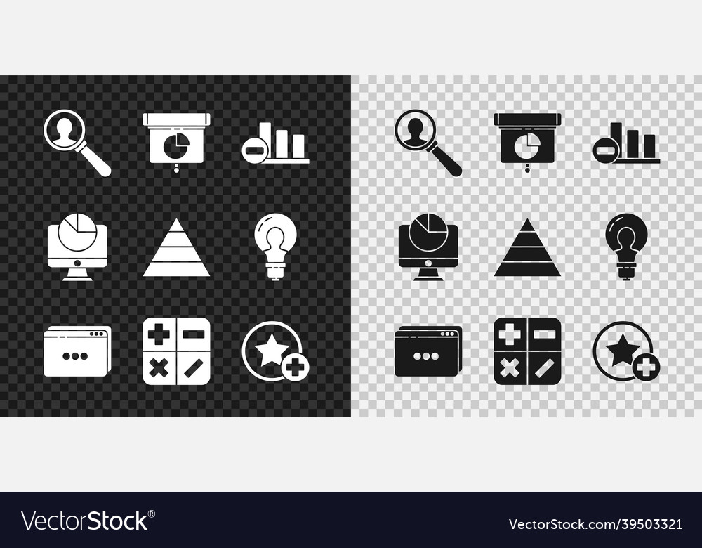 Set magnifying glass for search a people graph Vector Image