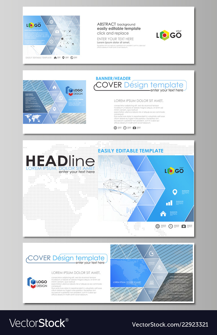 Social Media And Email Headers Modern Banners Vector Image