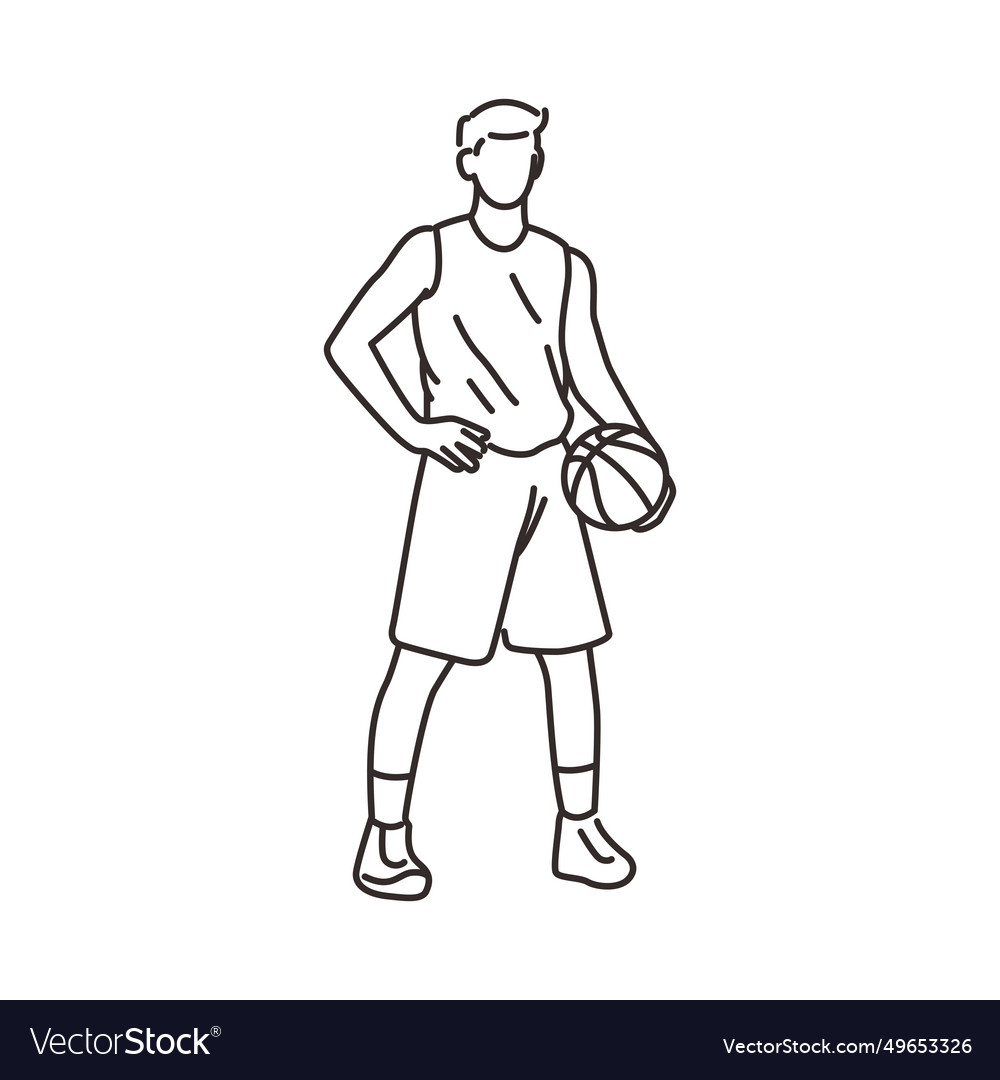 Basketball player pose character 5