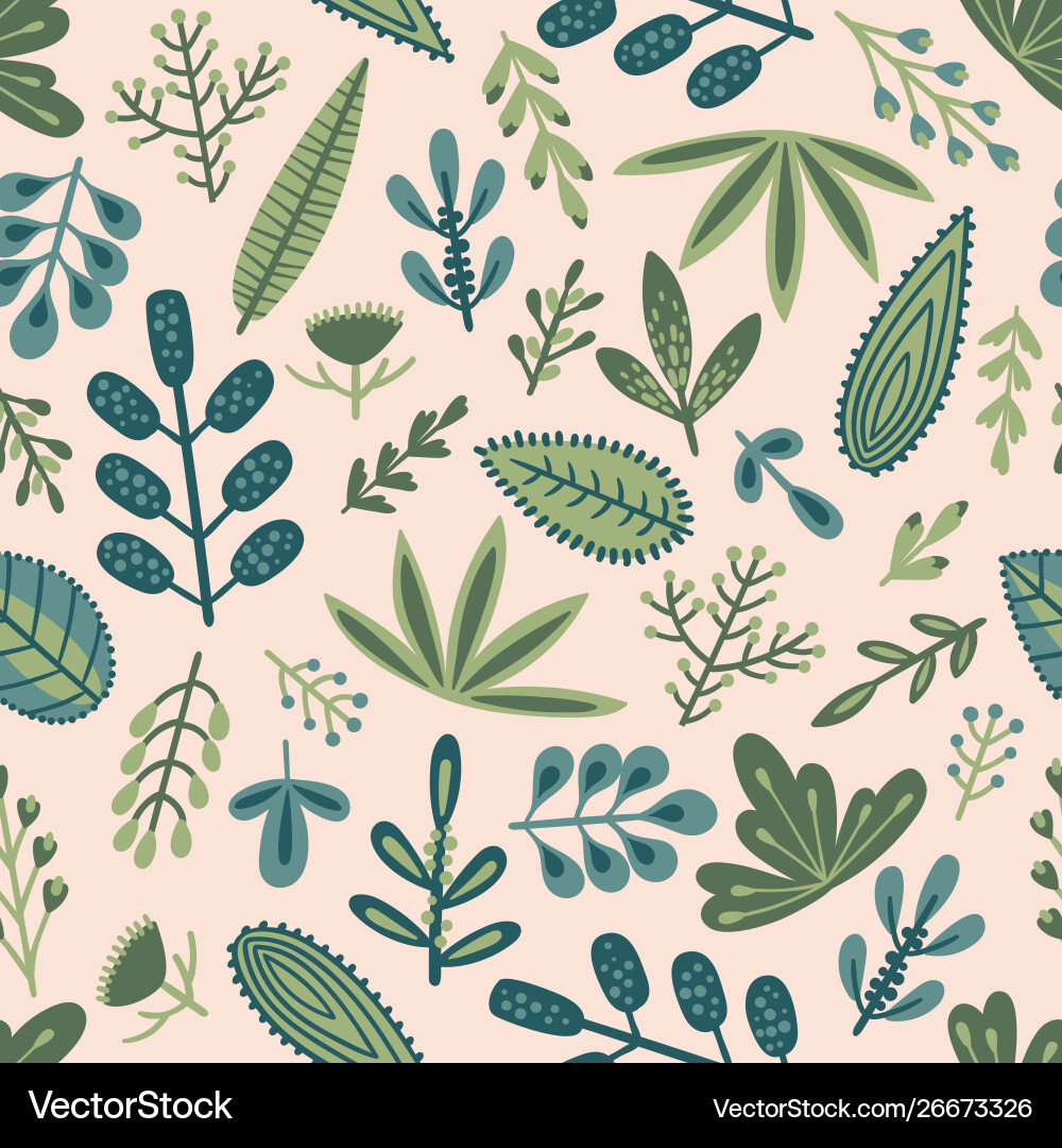 Botanical seamless pattern design Royalty Free Vector Image