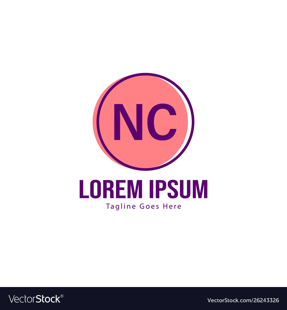 Initial nc logo template with modern frame