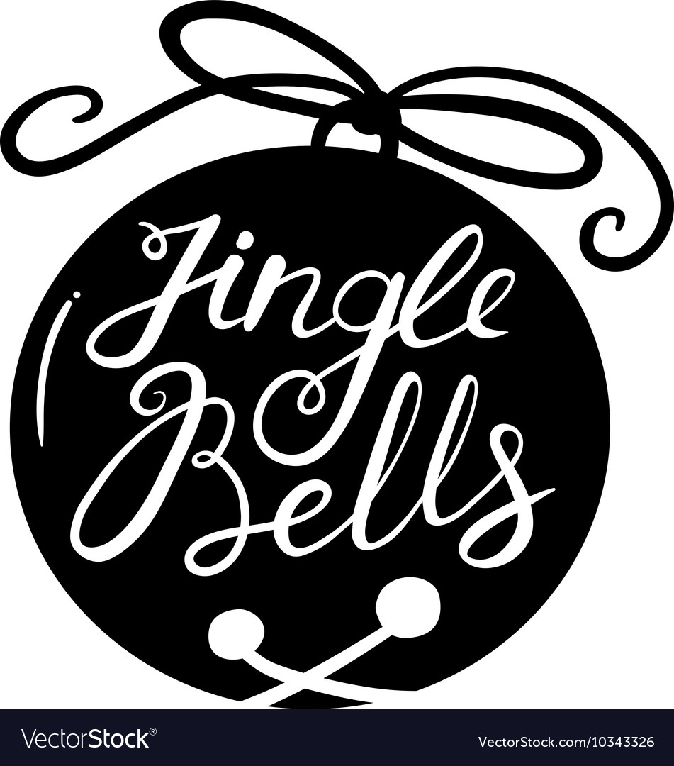 Jingle bells calligraphic hand drawn lettering