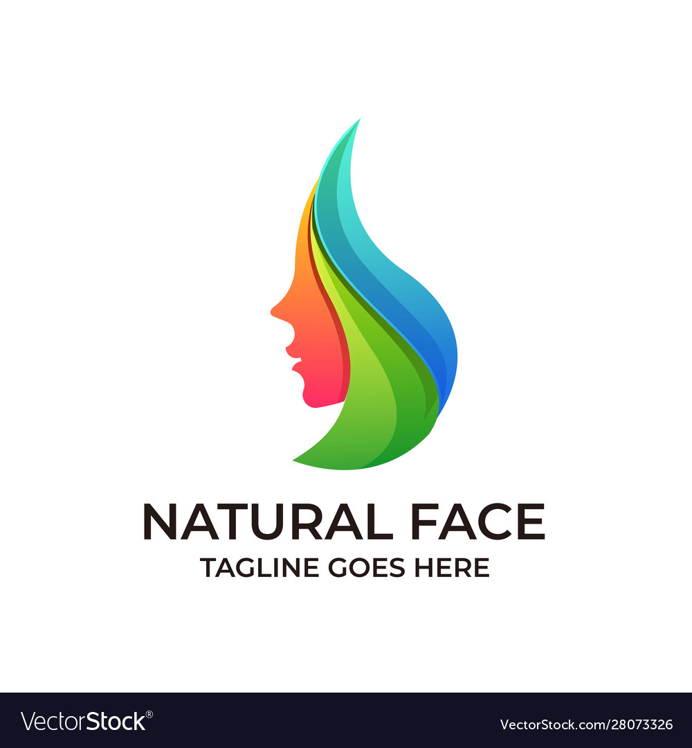 Natural face design colorful concept template