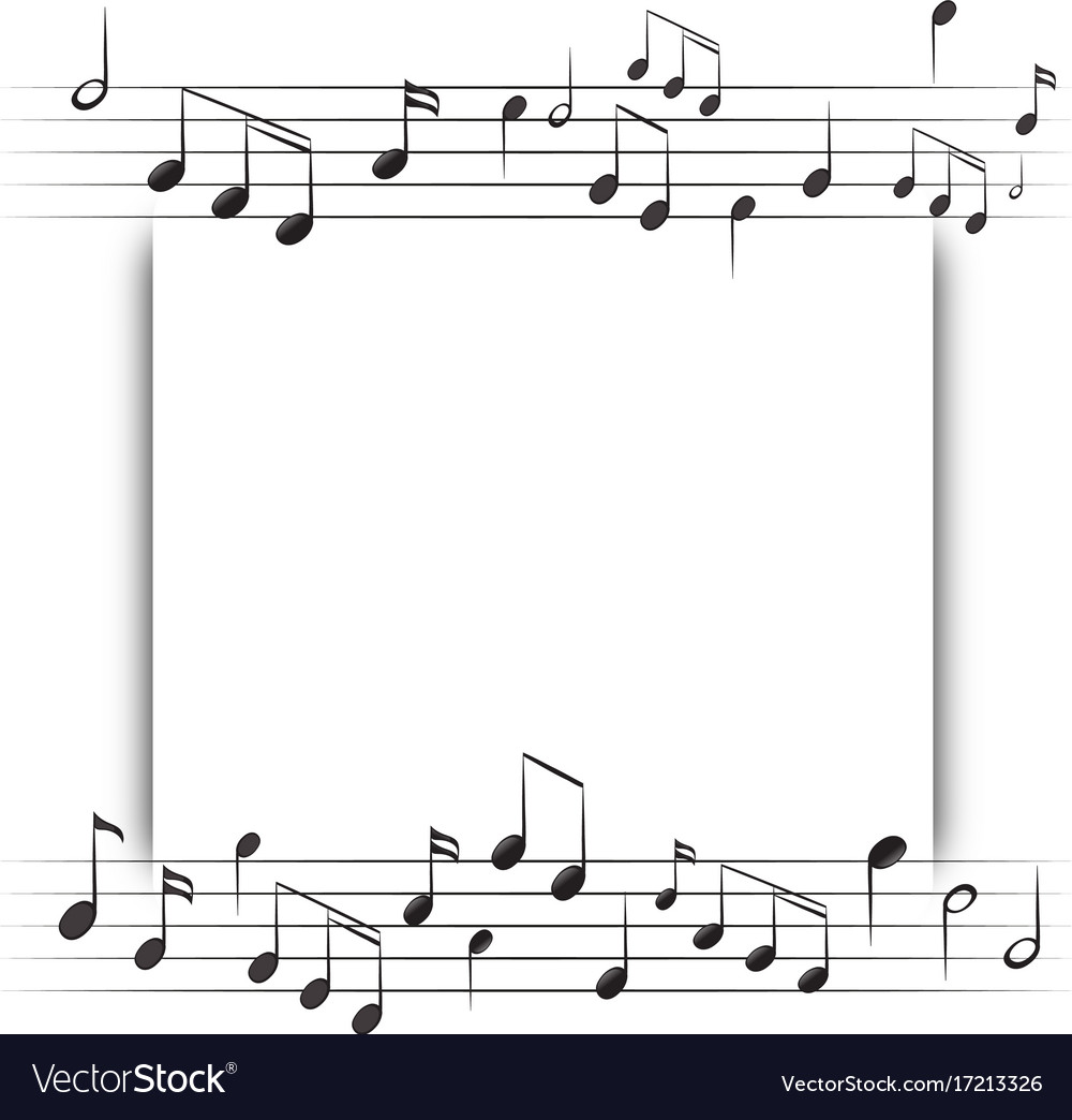 Paper template with music notes in background Vector Image Intended For Music Notes Paper Template