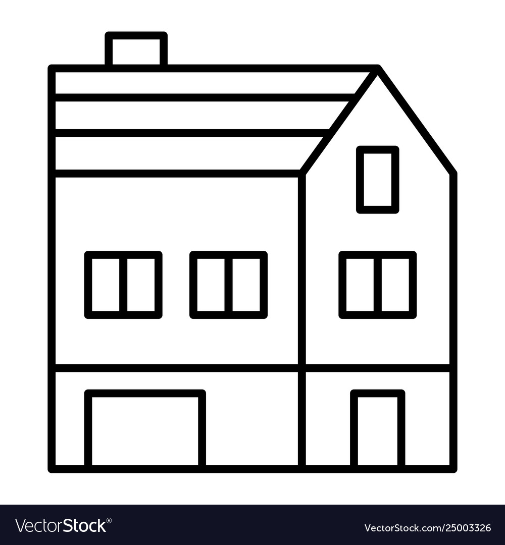 Three-story house thin line icon cottage Vector Image