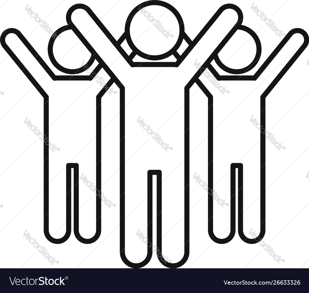 Volunteer group icon outline style Royalty Free Vector Image