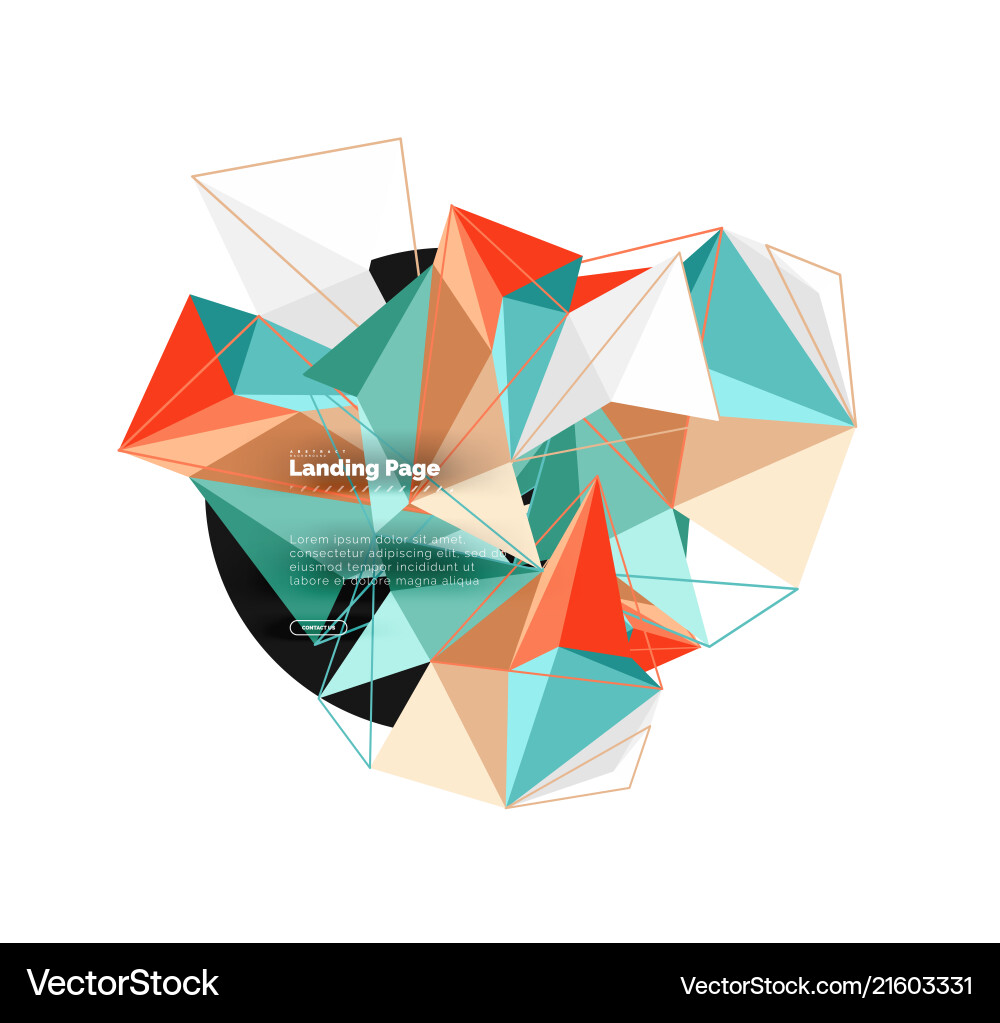 3d triangle abstract background polygonal Vector Image