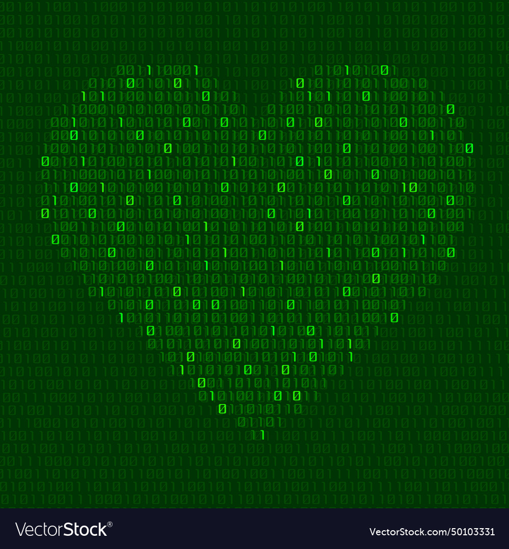 Abstract heart of binary code digital love Vector Image