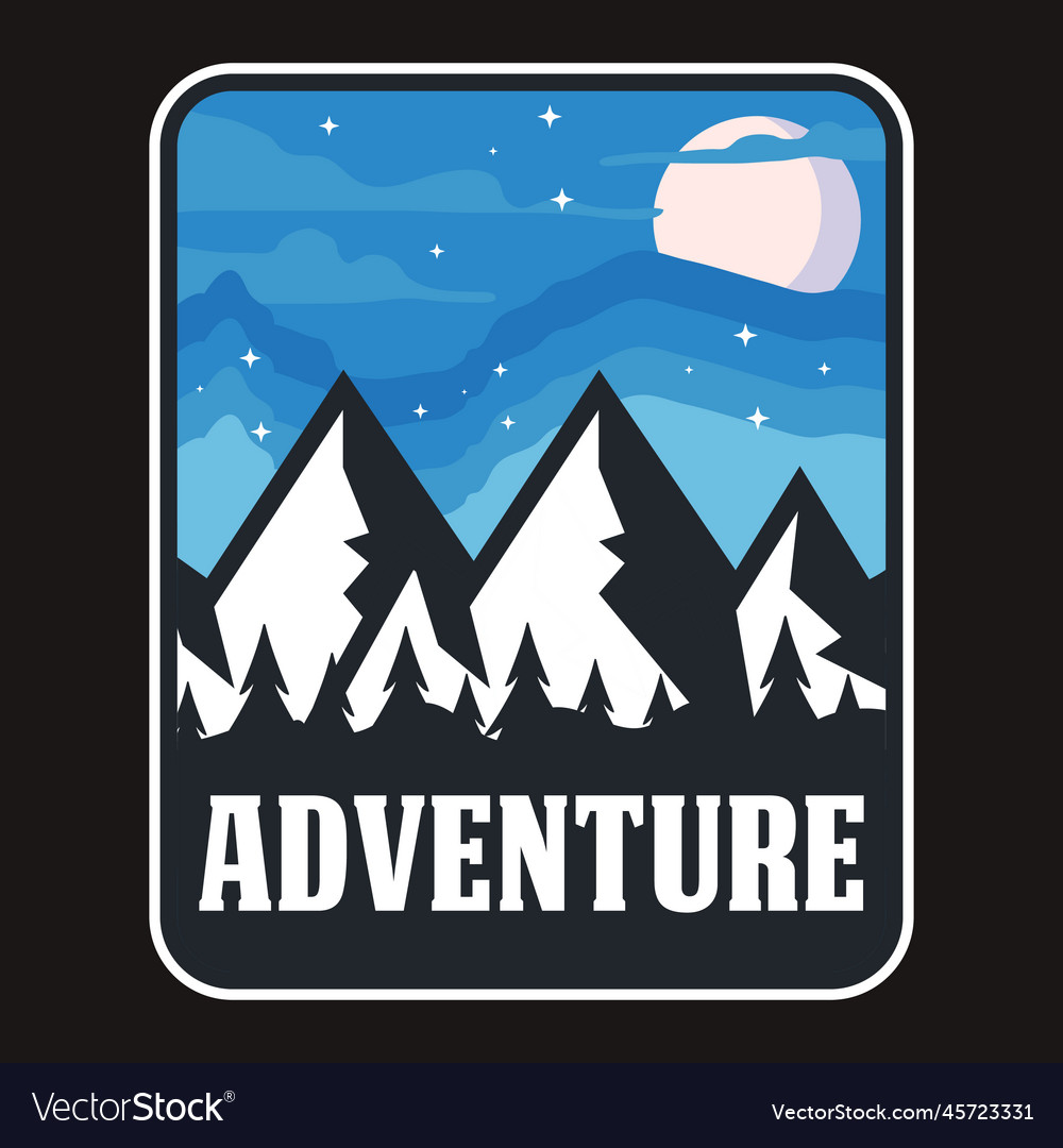 Adventure vintage badge sticker and t-shirt design