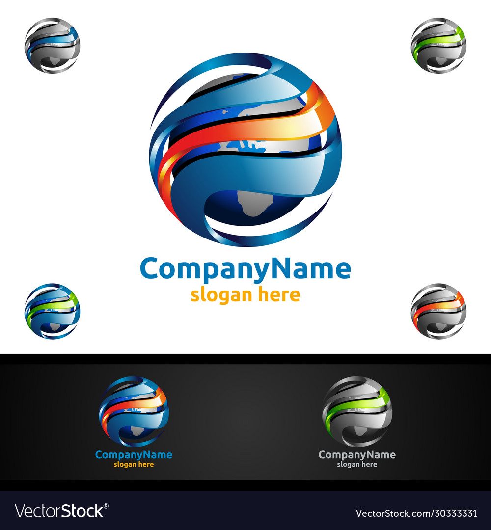 Global logo for modern technology world sphere Vector Image