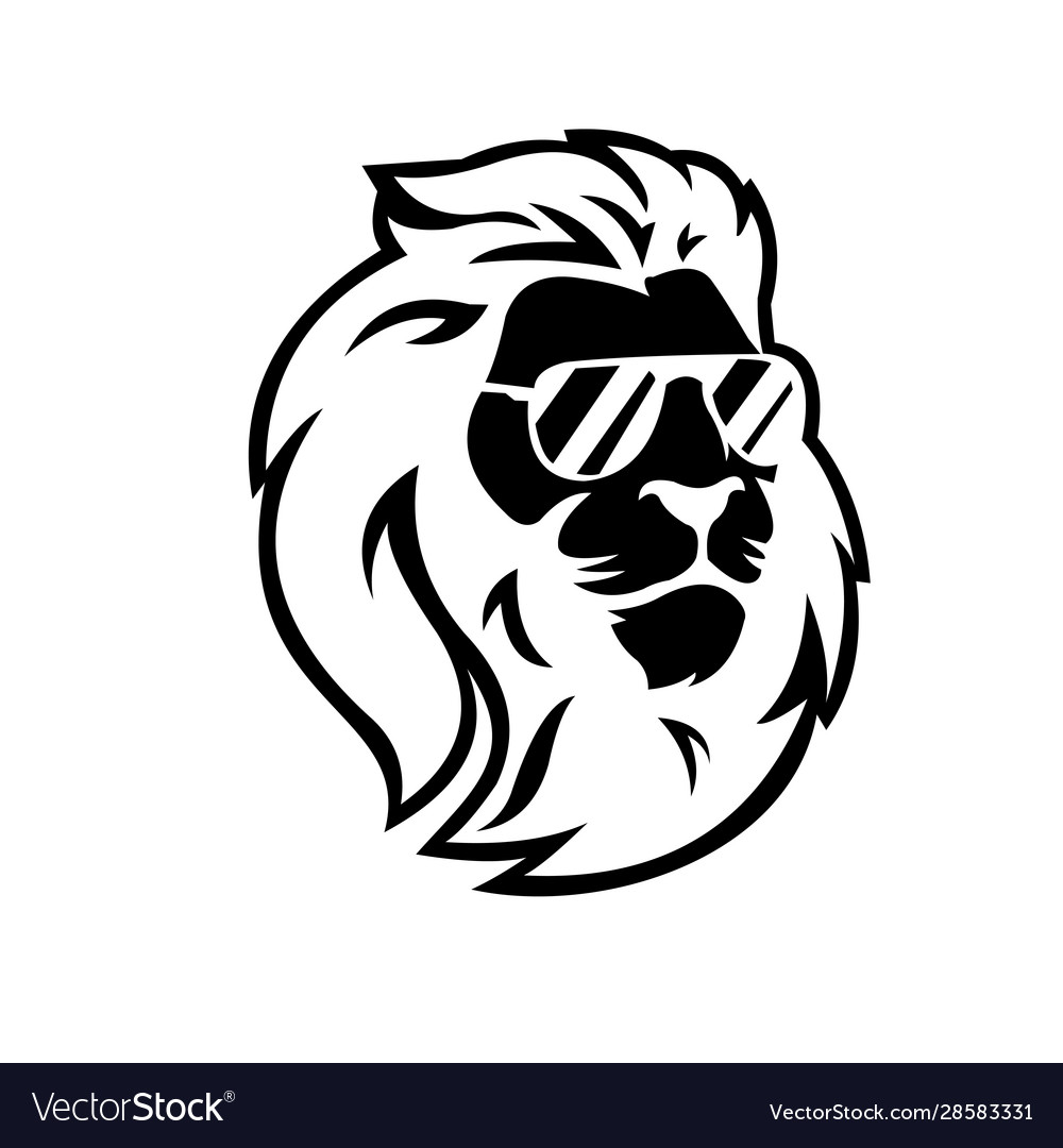 Lion head logo template design on Royalty Free Vector Image