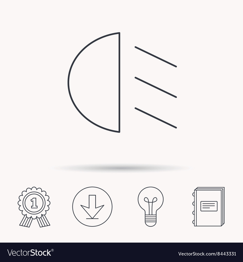 Passing light icon dipped beam sign Royalty Free Vector