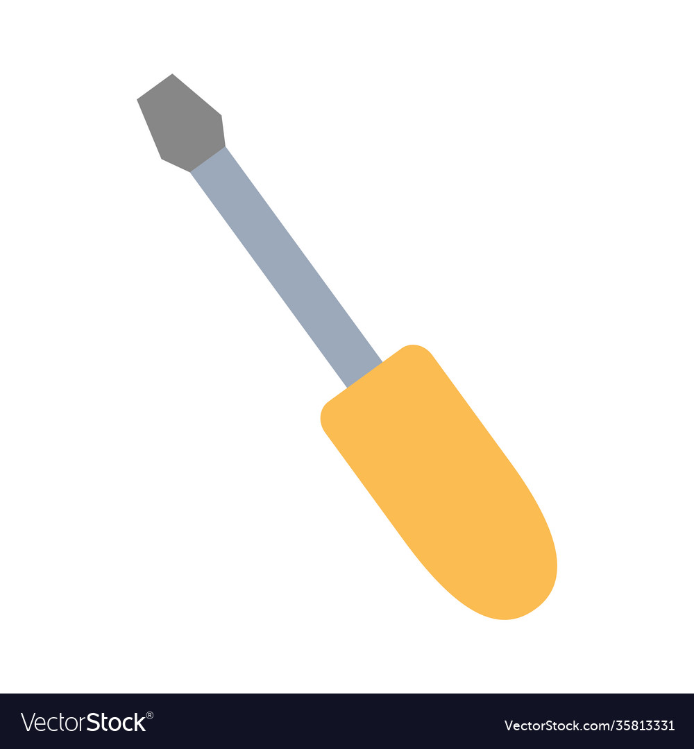 Screwdriver tool icon flat style Royalty Free Vector Image