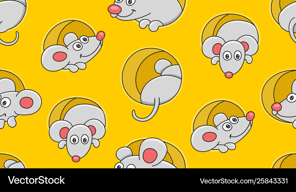 Seamless pattern with mouses Royalty Free Vector Image