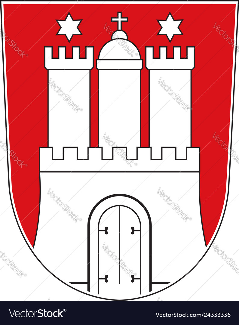 Coat of arms hamburg germany Royalty Free Vector Image