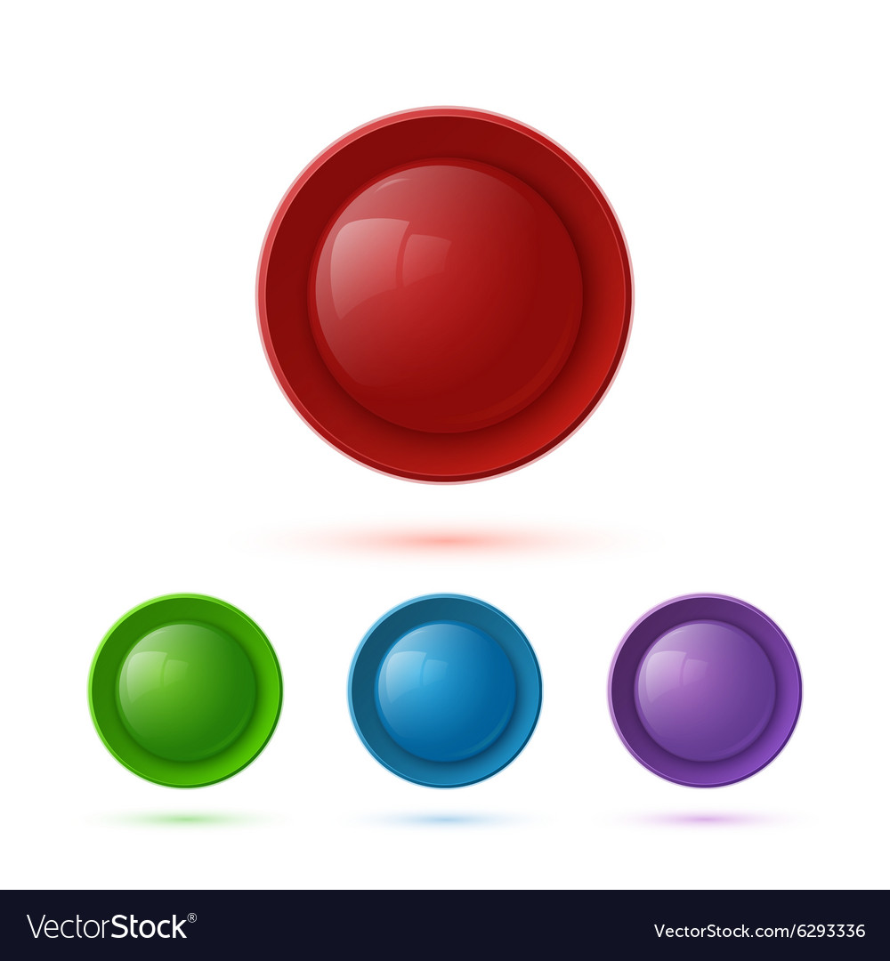 Colorful Glossy Button Icon Set Royalty Free Vector Image