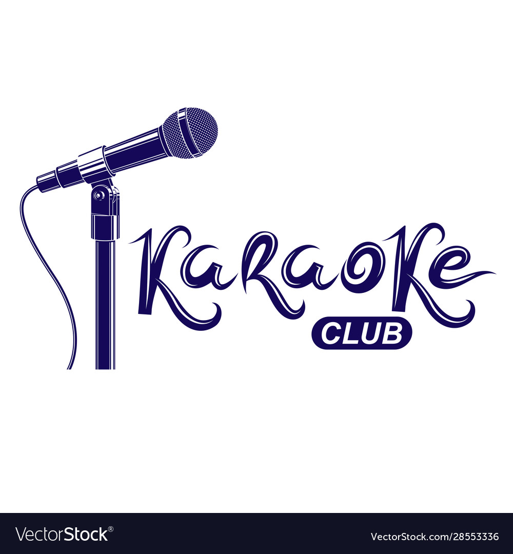 Karaoke club lettering nightclub party invitation Vector Image