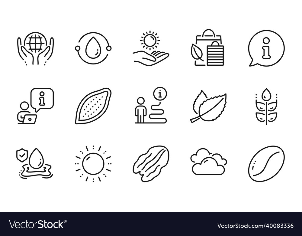 Nature icons set included icon as organic tested