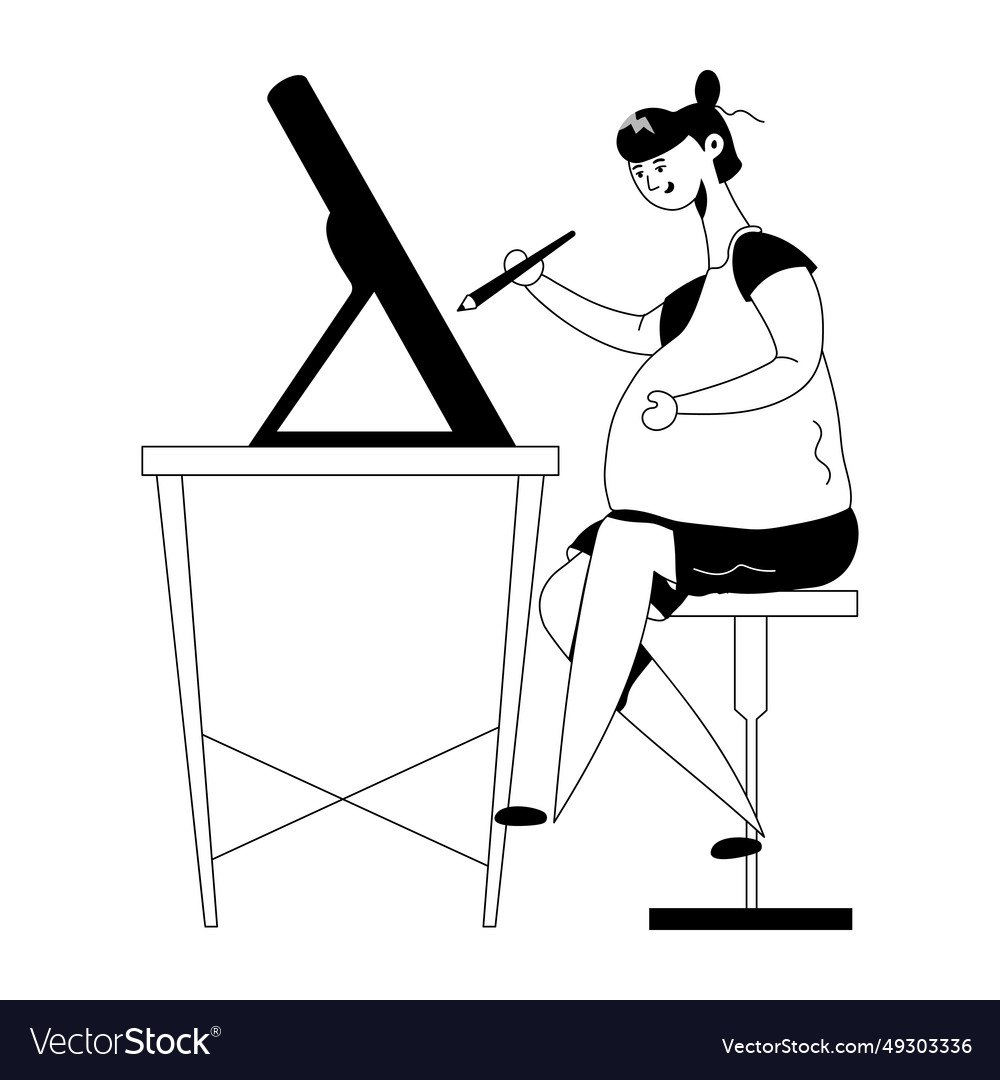 Pregnant artist