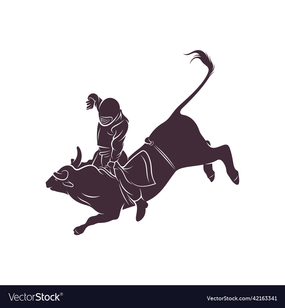 Bull rider design creative Royalty Free Vector Image