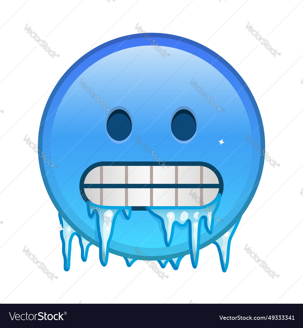 Freezing face large size of yellow emoji smile Vector Image