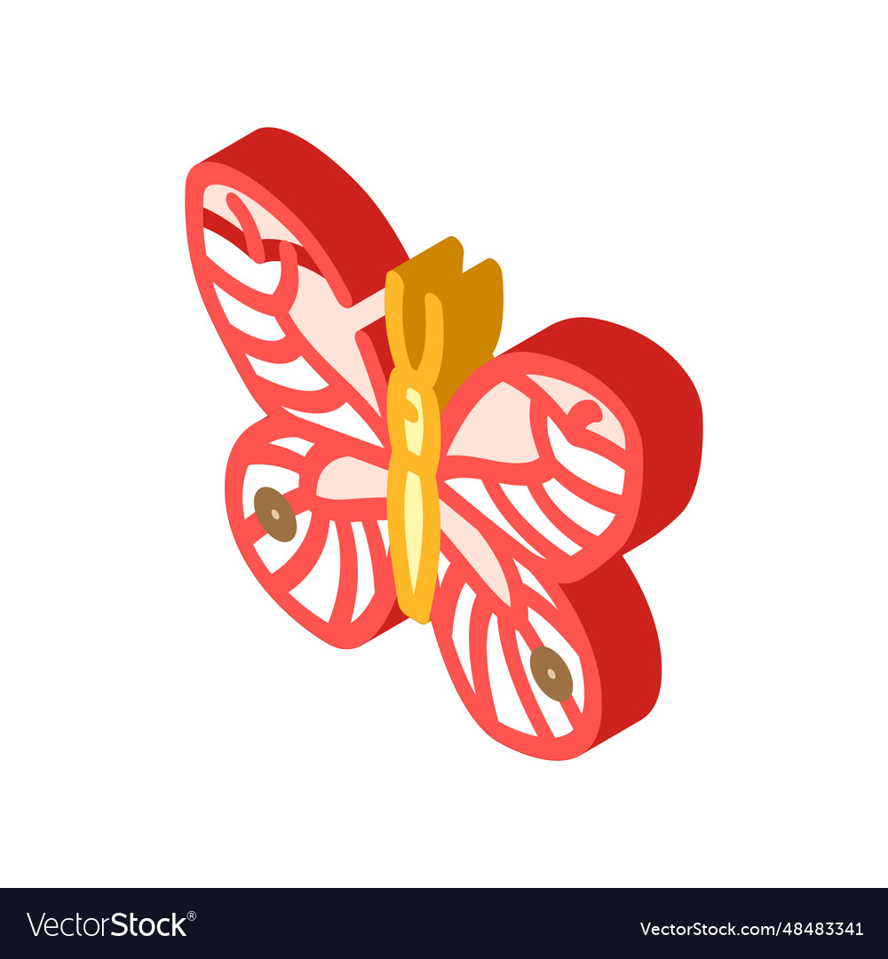 Glasswing butterfly spring isometric icon