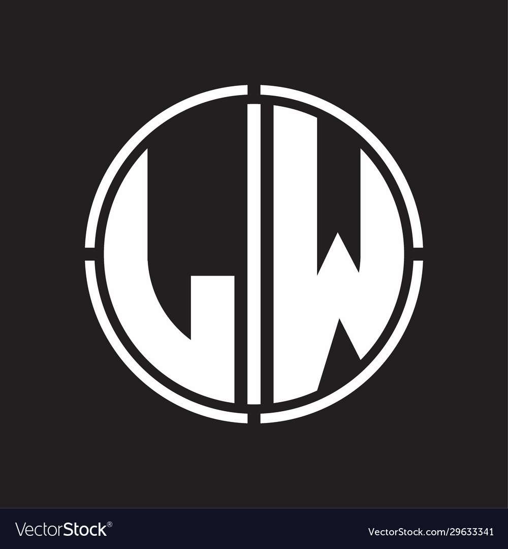 Lw logo initial with circle line cut design