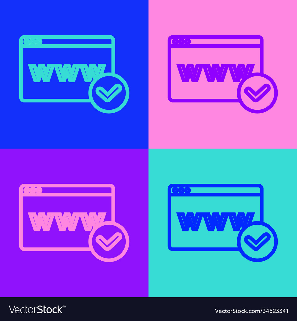 Pop art line website template icon isolated Vector Image