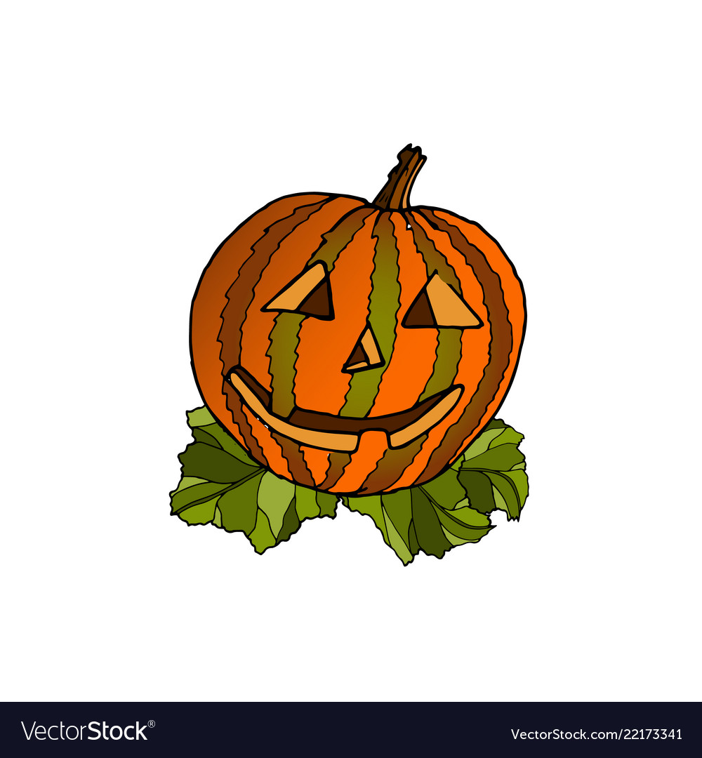 Pumpkin with carved spooky and funny face Vector Image Pumpkin with carved spooky and funny face Vector Image