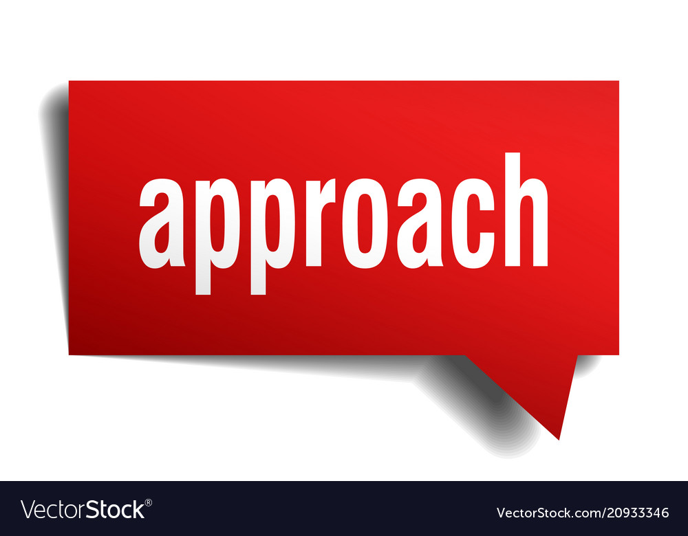 Approach red 3d speech bubble Royalty Free Vector Image