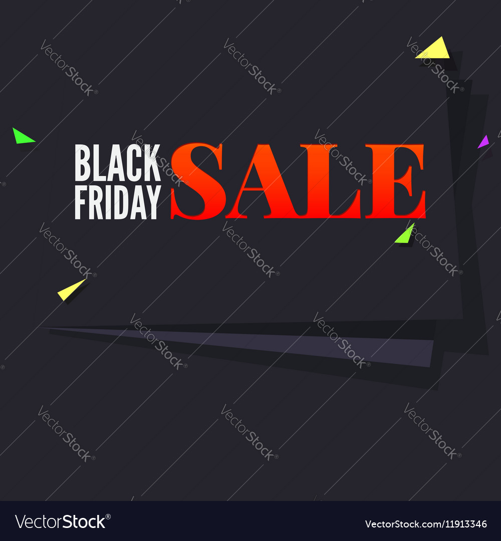Black Friday Sale Banner With Flying Colored Vector Image