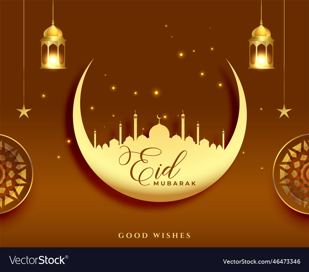 Eid mubarak schöner Hintergrund mit Mond