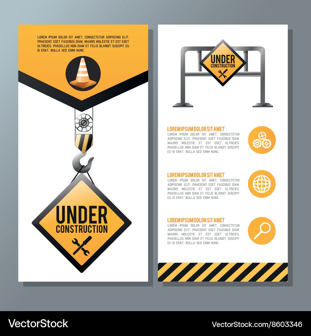 Flat about under construction design Royalty Free Vector