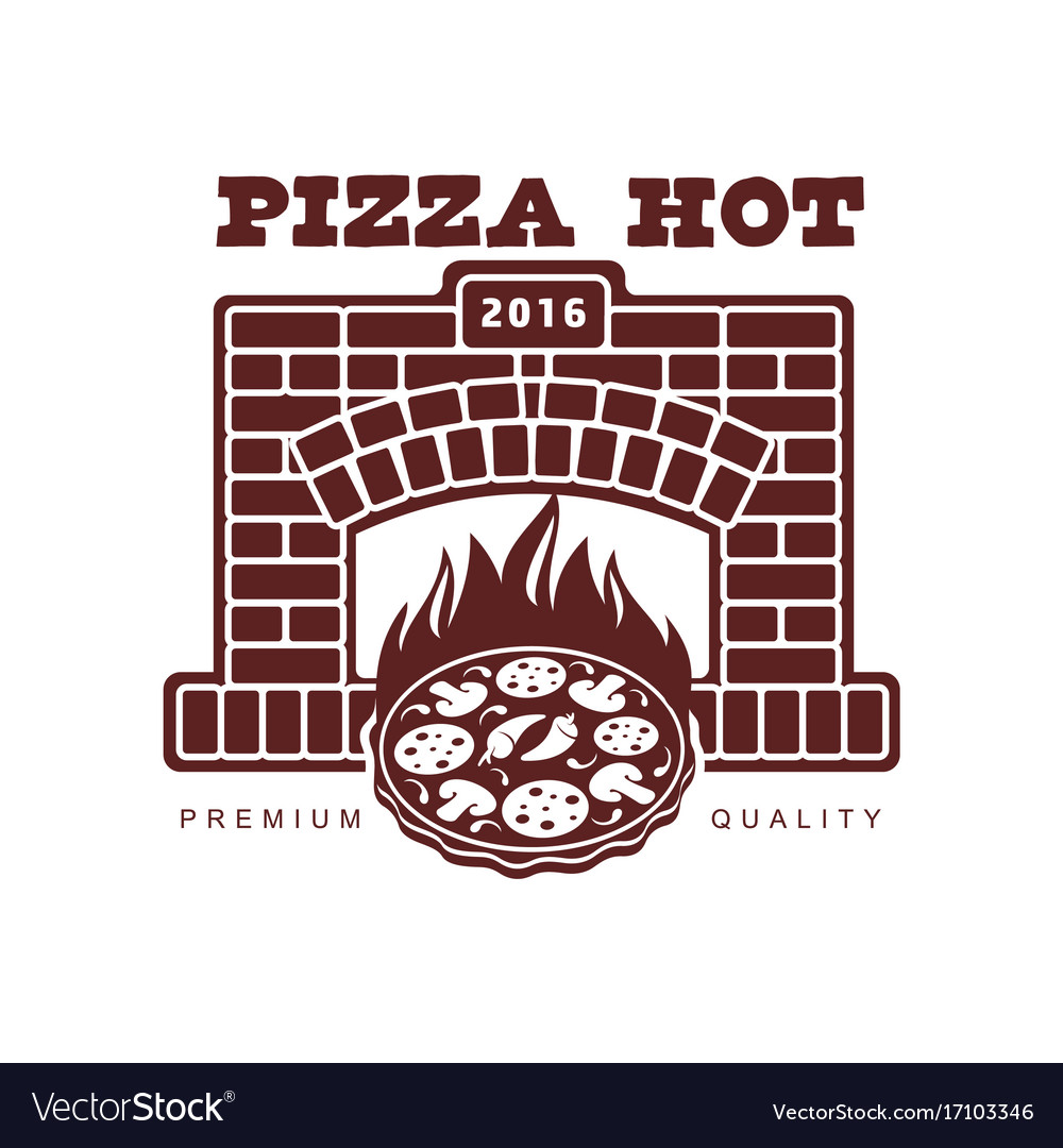 Flat icon pictogram of pizza in fireplace Vector Image