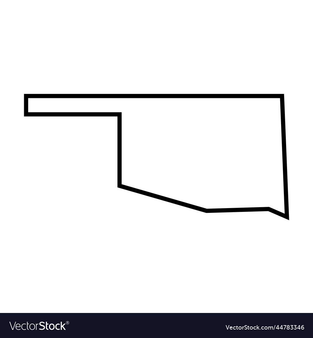 Oklahoma black outline map state of usa Royalty Free Vector